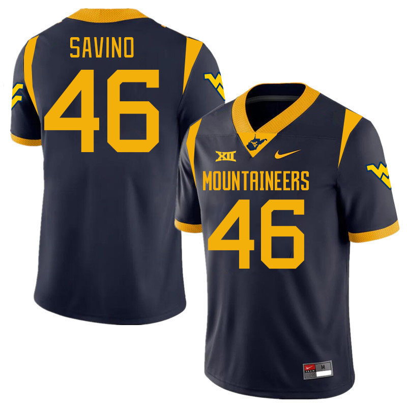 Men #46 Luke Savino West Virginia Mountaineers College 2024 New Uniforms Football Jerseys Stitched S